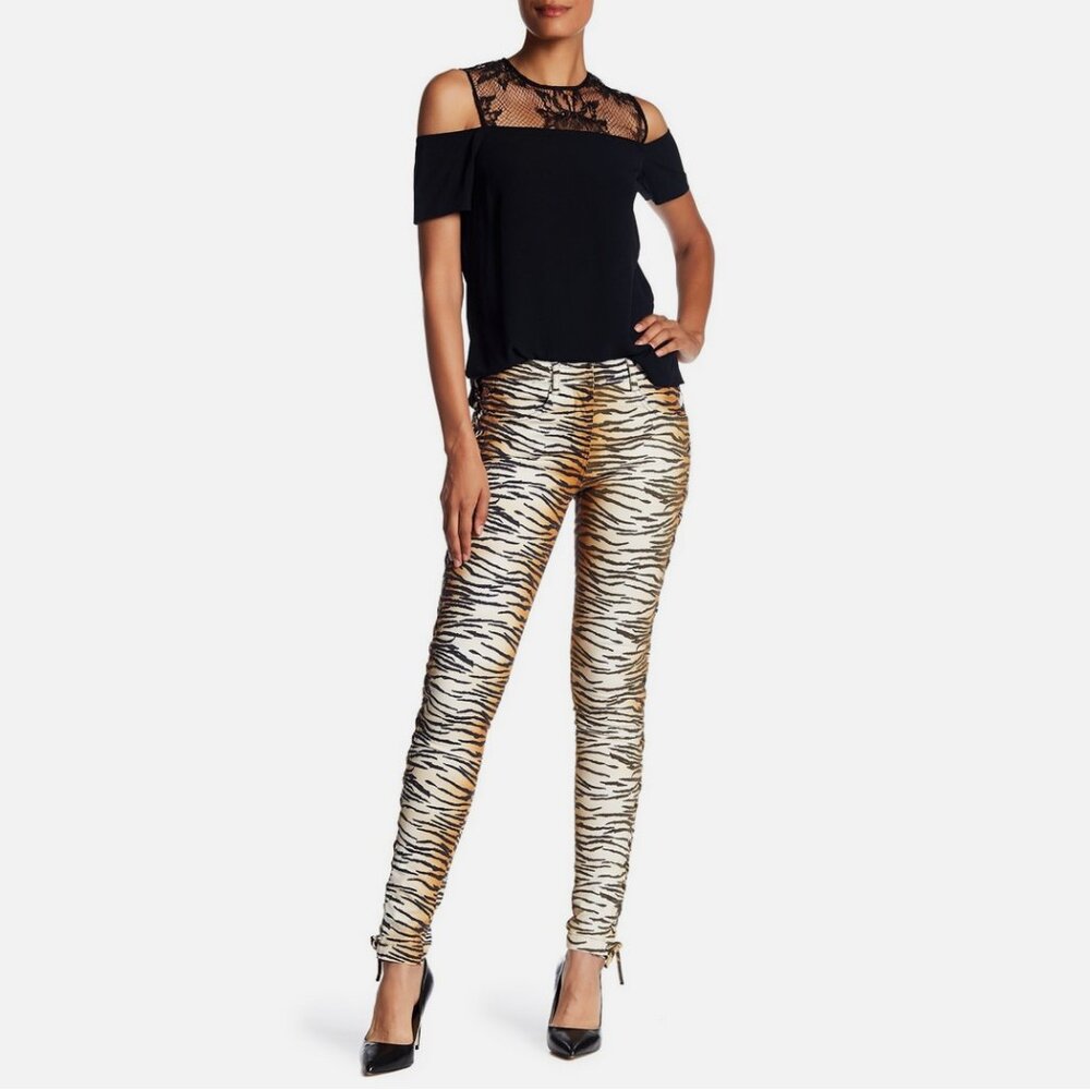 A.L.C. Printed Dent Skinny Jeans Tiger Print